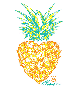 Original Pineapple Heart Sticker
