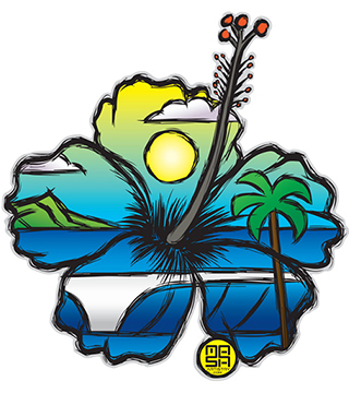 Scenic Hibiscus Sticker